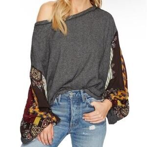 Free People We The Free Blossom Thermal Patchwork Balloon Sleeves Top
